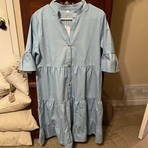 Cute blousy light blue summer dress
